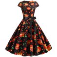 thumbnail image 1 of Vestido de fiesta de noche de ama de casa de manga corta vintage de Halloween de los años 50 para mujer Pompotops ghjkhdj14827, 1 of 8