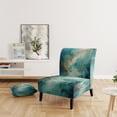 thumbnail image 2 of Designart "Turquoise Calm II" Teal Abstract Landscape Upholstered Accent Chair - Modern Arm Chair For Living Room, 2 of 7