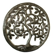 Small Tree of Life Wall Decor, Family Circle Tree, Metal Hanging Decor, Indoor Outdoor Handmade Haitian Art 17 Inches Fair Trade Federation Certified
