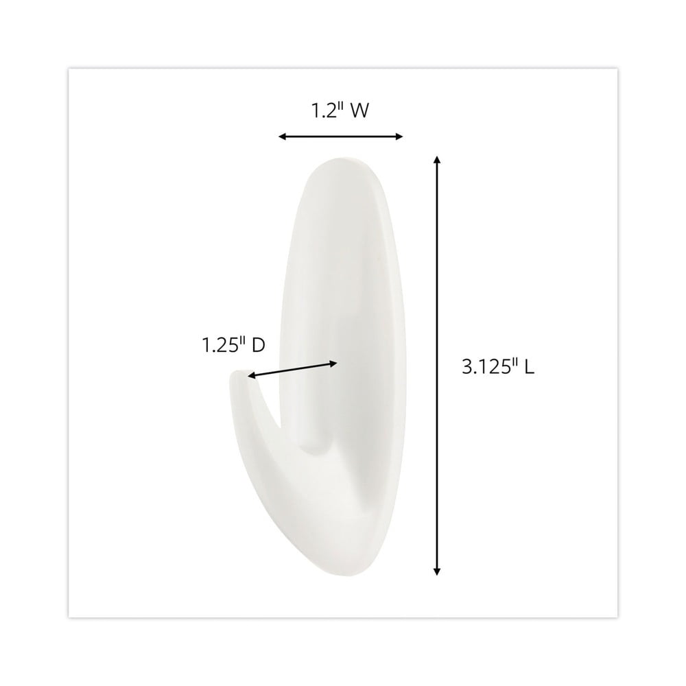 Command 17081CABPK-NA General Purpose Hooks and Strips with 3-lb. Capacity - White (50/Carton)