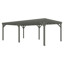 12'x20' Outdoor Pergola - Wooden Grape Vine Gazebo with Anchors - Garden Patio Deck - Gray