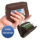 thumbnail image 2 of Acordeón Cardholder Wallet Dos compartimentos con cremallera 5 bolsillos divididos Faux Leather Glide ID Window Hombres Mujeres (Marrón) TVTD accordionwalletbrown, 2 of 2