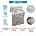 thumbnail image 6 of Pink Purple Flower Table Runner - 60 Inch Long Spring Country Floral Leaf Grey Plaid Cotton and Linen Blended Dress Scarves Farmhouse Table Runner for Kitchen Dining, Coffee Table, 13" x 60", 6 of 8