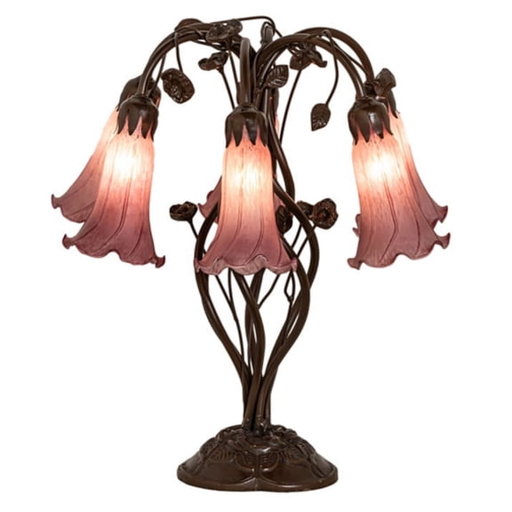 Meyda Tiffany 255812 Tiffany Pond Lily 6 Light 19" Tall Buffet Table Lamp - MultiColor