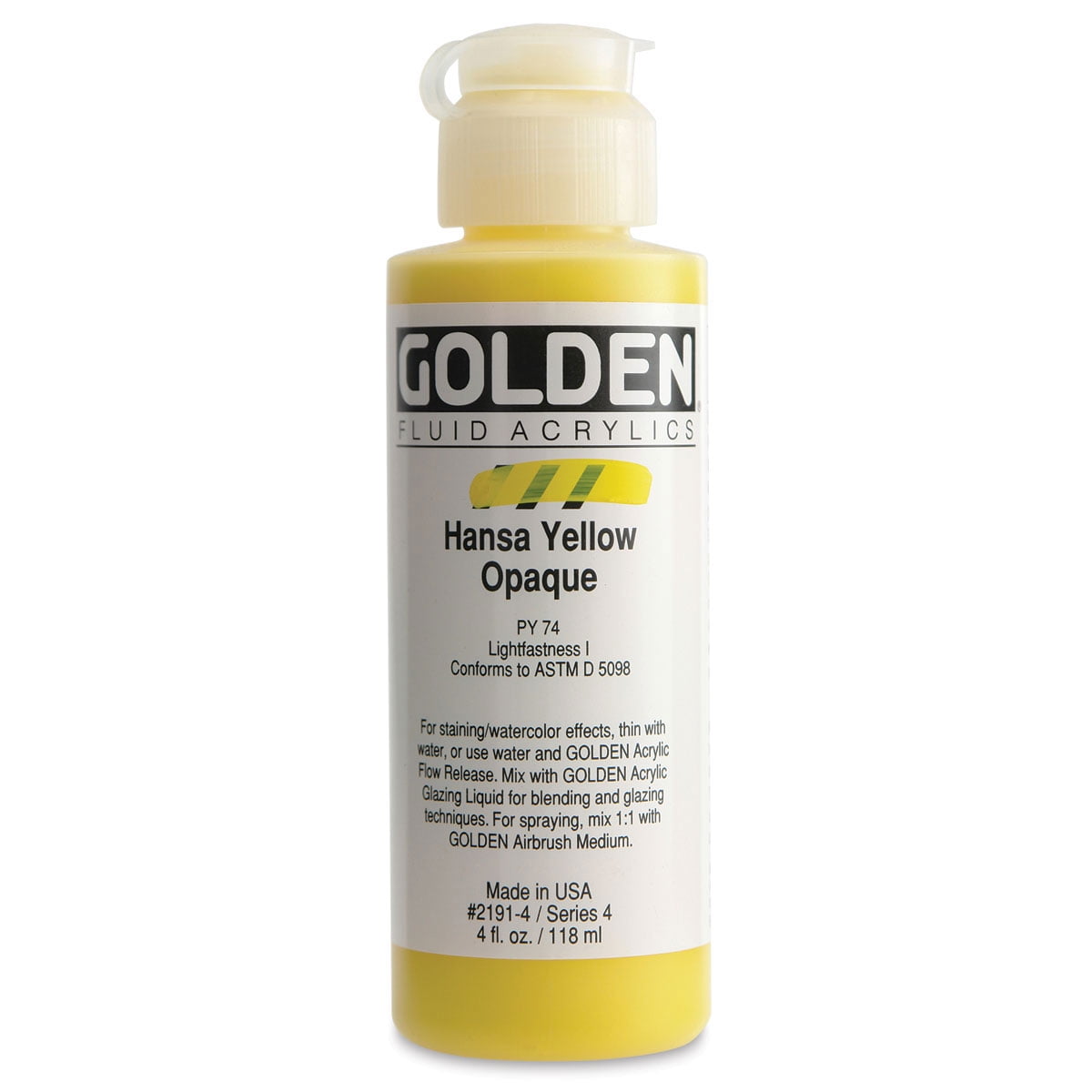 Golden� Fluid Acrylic, 4 oz., Hansa Yellow Opaque