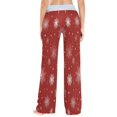 thumbnail image 5 of Women's Long Sleep Pants Home Pants Sleep Pants Wide-Leg Pants Design Elastic Fabric Casual Pants M White Snowflakes and Stars, 5 of 7