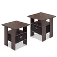 thumbnail image 6 of Furinno Andrey Side Table Set of 2, 2-Tier Brown End Table, Open Shelf Night Stand with Storage Bin, Nightstand, for Living Room, Bedroom, Home Office, Brown, 6 of 6
