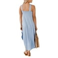 thumbnail image 4 of Cilcicy Women Off-shoulder Casual Soft Loose Solid Color Halter Long Length Dress, 4 of 4