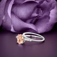 thumbnail image 3 of Beautiful Unique Art Deco 2.00 Carat Oval Cut Morganite And Diamond Moissanite Engagement Ring, Wedding Ring, One Matching Band In 925 Sterling Silver With 18K White Gold Plating Gift For Her, 3 of 3