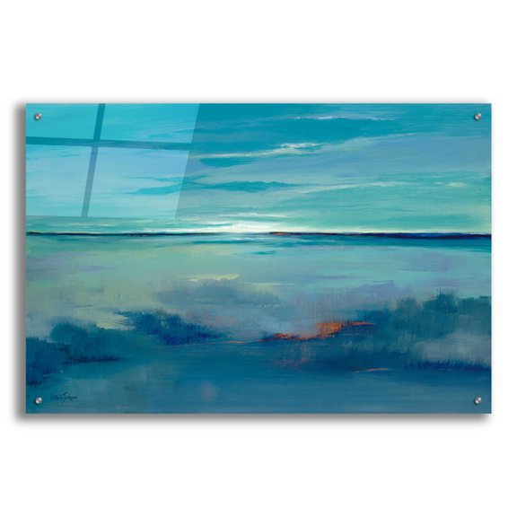 Epic Art 'Blue Ciel' by Victoria Jackson, Acrylic Glass Wall Art, 36"x24"