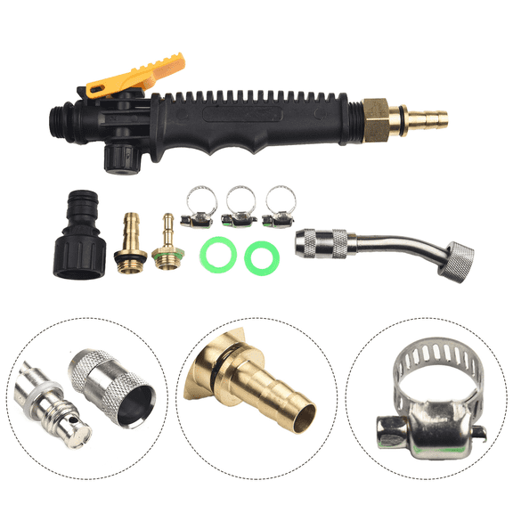Fakrich Barb Sprayer, Copper Connector Adjustable Mist or Straight Spray, Hydro Jet Power Sprayer with Lockable Switch Handle for Car Washing or Garden(11.8inch）