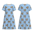 thumbnail image 3 of Bixox Robe d'Été à Manches Courtes pour Femmes Robe Ample Longueur Genou avec Poches-Terrier, 3 of 7