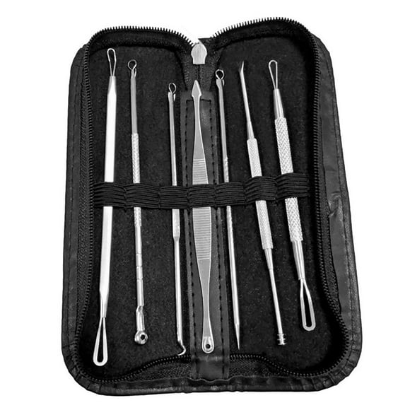 TopLLC 7pcs Stainless Facial Pimple Remover Extractor Tool Comedone Comedone tweezers