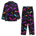 thumbnail image 4 of Renewold Fashion Colorful Bats Stars Button Pajama Sleepwear for Women 2 Pieces Soft Halloween Pjs Shirts & Pants Set with Pockets Casual Home Daily Lounge Ser Size M, 4 of 6