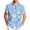 Blue, variant on Men'S Extended Size Casual Short Sleeve Button-Down Shirt with Printed Turndown Collar for Summer Outdoor Wear, Loose Fit Polyester Fabric, Machine Washable, M
