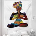 thumbnail image 1 of Yoga Tapestry, Woman in Style Costume Culture Enlightenment Grace, Fabric Wall Hanging Decor for Bedroom Living Room Dorm, 5 Sizes, Multicolor, by Ambesonne, 1 of 1