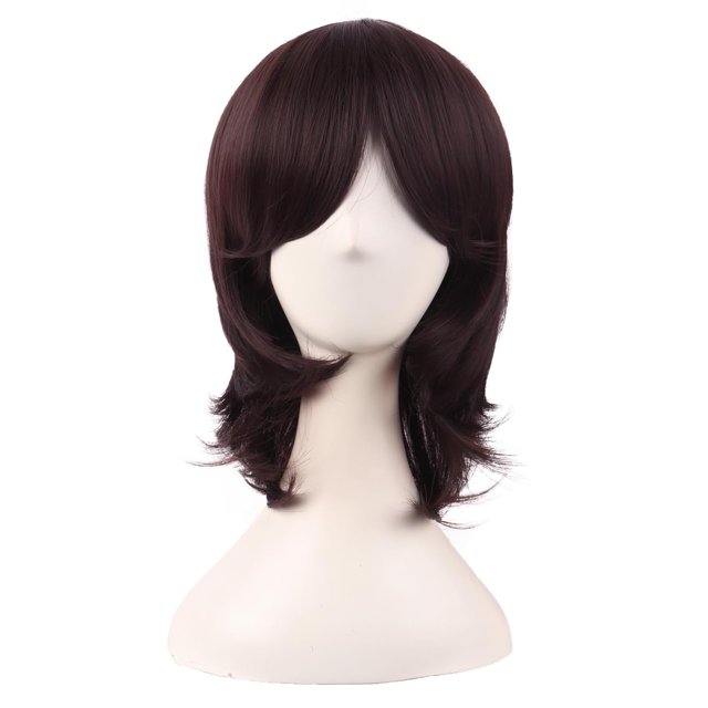 LinYooLi Perruque Cosplay en Fibre Synthétique 16 Pouces/40 cm (Blanc/bleu Azure)