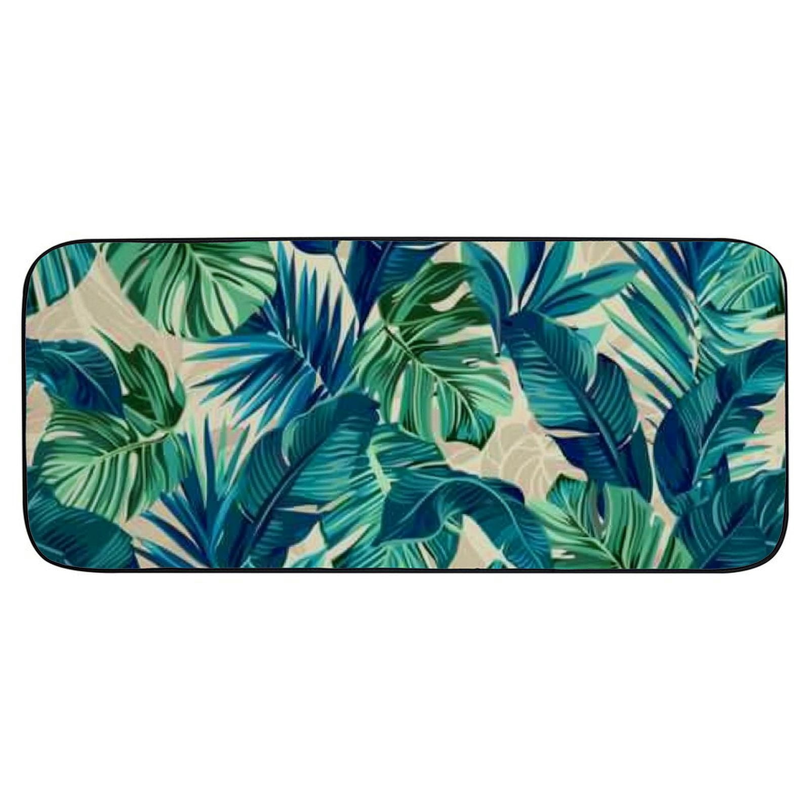Qinduosi Welcome Green Tropical Leaves Doormat Indoor Outdoor Patio Door Mats Non-Slip Entrance Mat for Home,Outside Entry,Yard,Floor,Patio 19.68*47.24 in