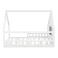 thumbnail image 6 of Aukfa Floor House Bed for Kids, Wood Full Bed Frame with Fence, White, 6 of 8