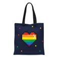 thumbnail image 1 of NUDECOR Sac Fourre-Tout en Toile Rouge 8 Bits Pixel Cœur Rétro Durable Réutilisable pour Courses Épaule, 1 of 1