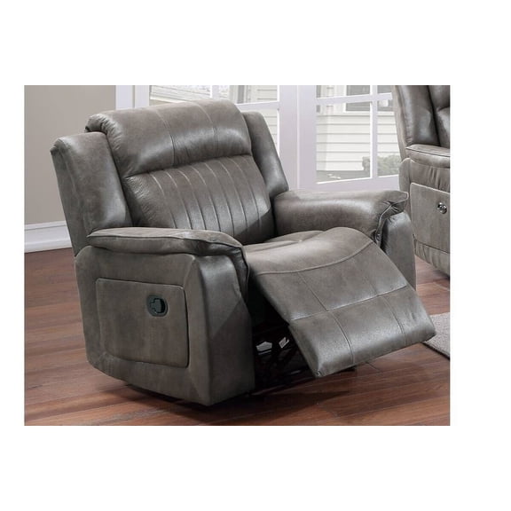 Transitional Slate Blue Leatherette 1pc Motion Recliner Chair Only Living Room Furniture Reclining