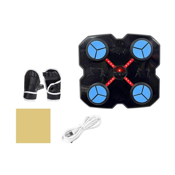 Máquina de boxeo con música, objetivo de pared, objetivo de boxeo electrónico, equipo de entrenamiento de boxeo, para practicar kickboxing, gimnasio Negro