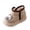 Khaki, variant on Toddler Faux Fu?? Lined Light Up Booties Cute Cartoon Bear Wide Toe Winter Warm Snow Boots Insulated Ankle Boots