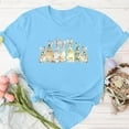 thumbnail image 4 of Hfnxid Happy Easter Shirt for Women Colorful Rabbit Graphic Top Funny Bunny Printed Short Sleeve Shirts Comfy Breathable Holiday Going Out Tops Blue XL, 4 of 5