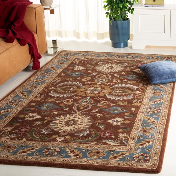 Safavieh Heritage Anglia Oriental Wool Area Rug, Brown/Blue, 6' x 6' Square