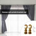 thumbnail image 4 of Wooden Curtain Rod Brackets Pair for 28mm Rod Round Base Installation, 4 of 8