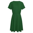 thumbnail image 5 of Dark Green Short Sleeve Dress Women Summer Evening Dresses Ladies Sundress, 5 of 7
