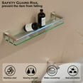 thumbnail image 4 of Glass Shelves for Bathroom with Towel Bar/Rack 24" Tempered Glass Shelves with Stainless Steel Towel Holder for Wall Shelf Sink Over Toilet (Matte Black), 4 of 4