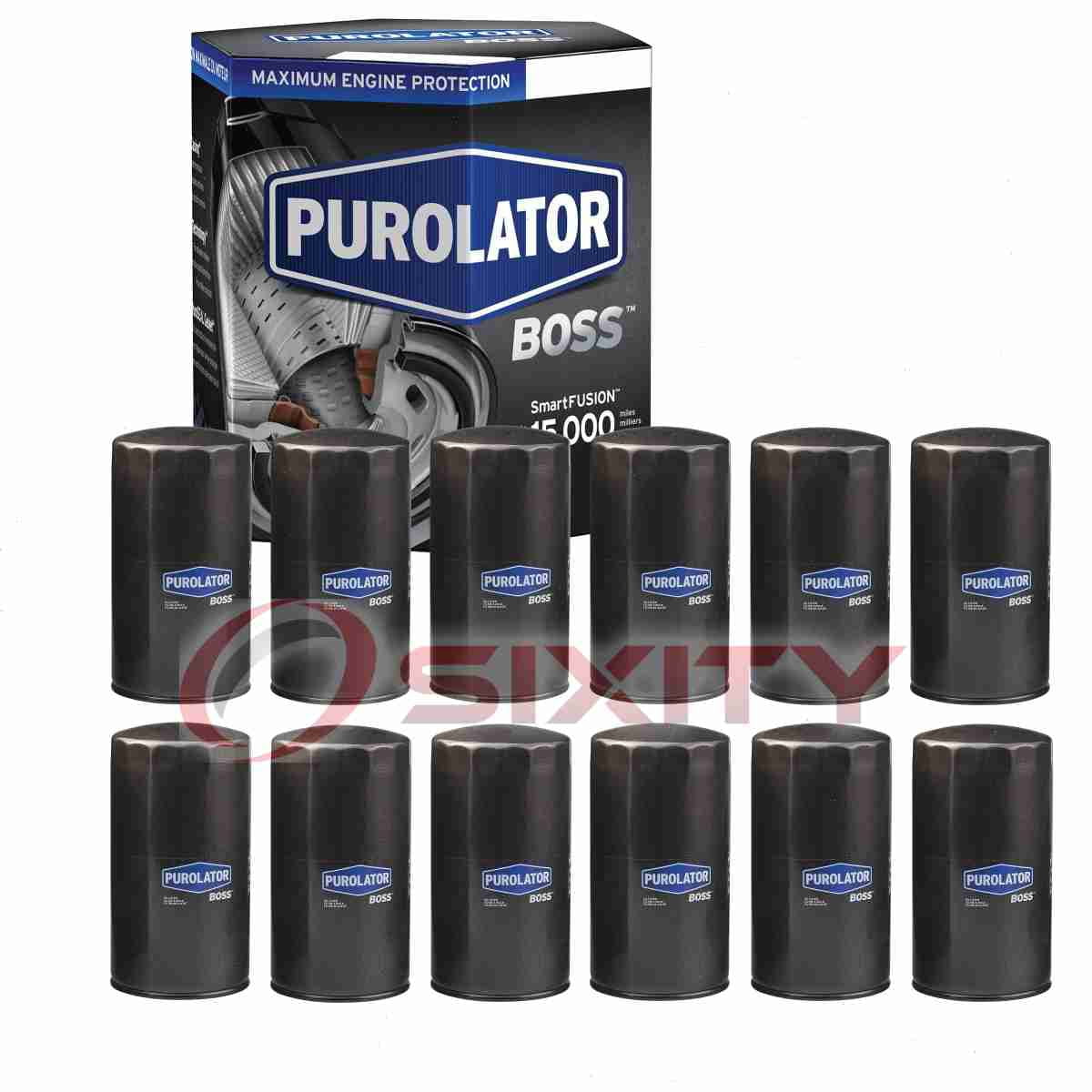12 pc Purolator BOSS PBL45335 Engine Oil Filters for Oil Change Lubricant Filters Fits select: 2013-2023 RAM 2500, 1994-2012 DODGE RAM 2500