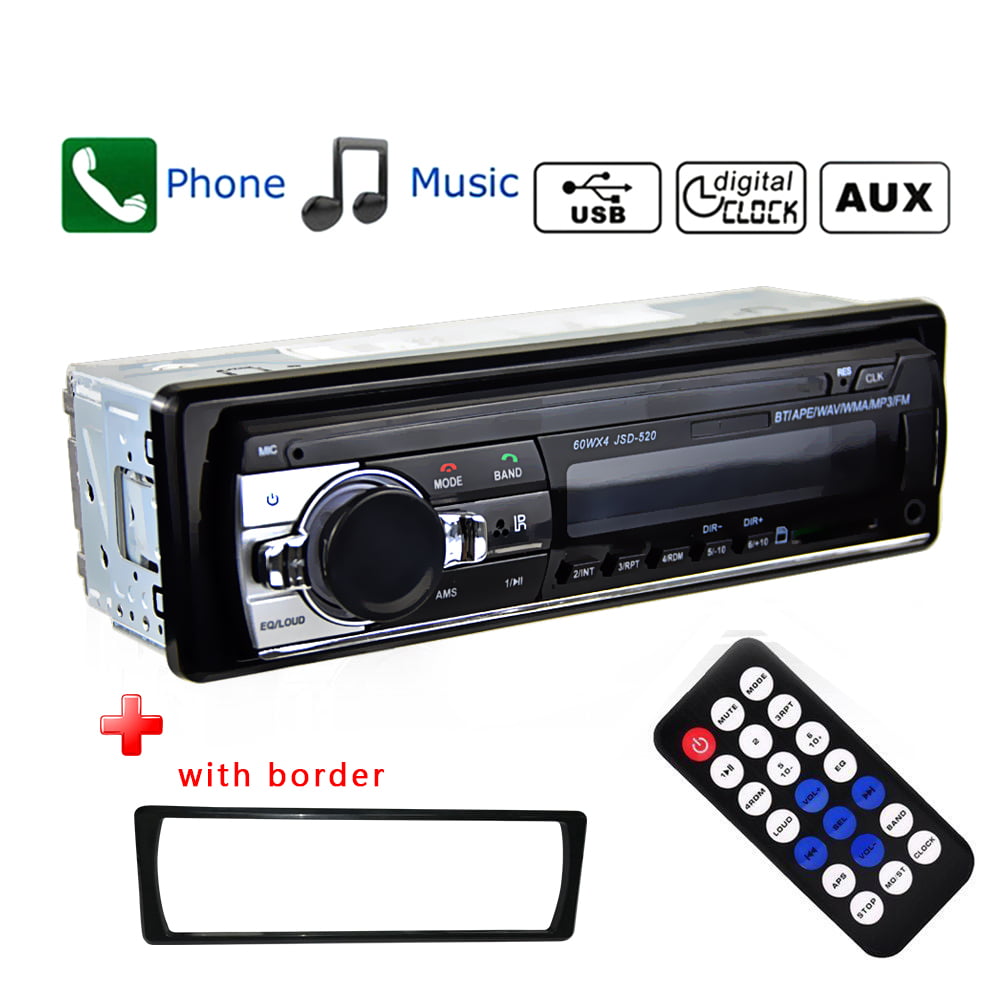 Car Stereo Radio Audio MP3 Player USB FM AUX 1 DIN 4x60W BT Head Unit US 