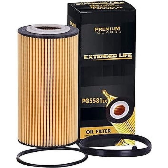 Premium Guard Extended Life Oil Filter up to 10k Miles PG5581EX | Fits 2017-2024 Audi RS3, RS Q3, 2005-2018 Volkswagen Jetta, 2006-2019 Beetle, 2012-2018 Passat, 2005-2010 Bora