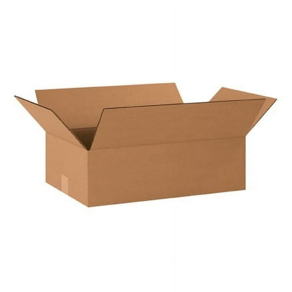 Flat Corrugated Shipping/Mailing Kraft Boxes, ECT-32, 20 x 12 x 6", 25/Case
