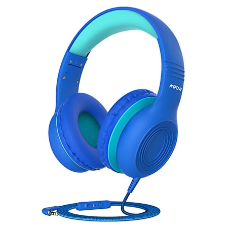 Mpow Children's Over-Ear Headphones with 3.5mm Audio Splitter Cable, Blue, BH297