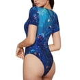 thumbnail image 2 of Balery Deep Sea Glowing Fishes Body de cuello redondo de manga corta para mujer Tops de manga corta Tops básicos-X-Large, 2 of 7