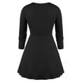 thumbnail image 3 of Vestidos de fiesta de empalme de malla de cuello cuadrado de manga larga con calavera de Halloween para mujer Fridja  yut7231, 3 of 8