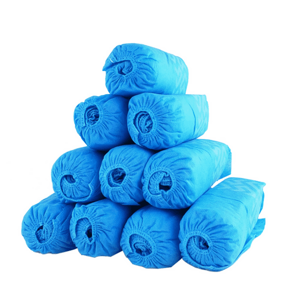 Scheam Professional Grade Disposable Boot & Shoe Covers Booties | 50 Pairs | Non-Slip, Water Resistant, Recyclable for Indoor & Outdoor Protection | Large Size Up to US Men's 12 & Women's 14 ,Blue