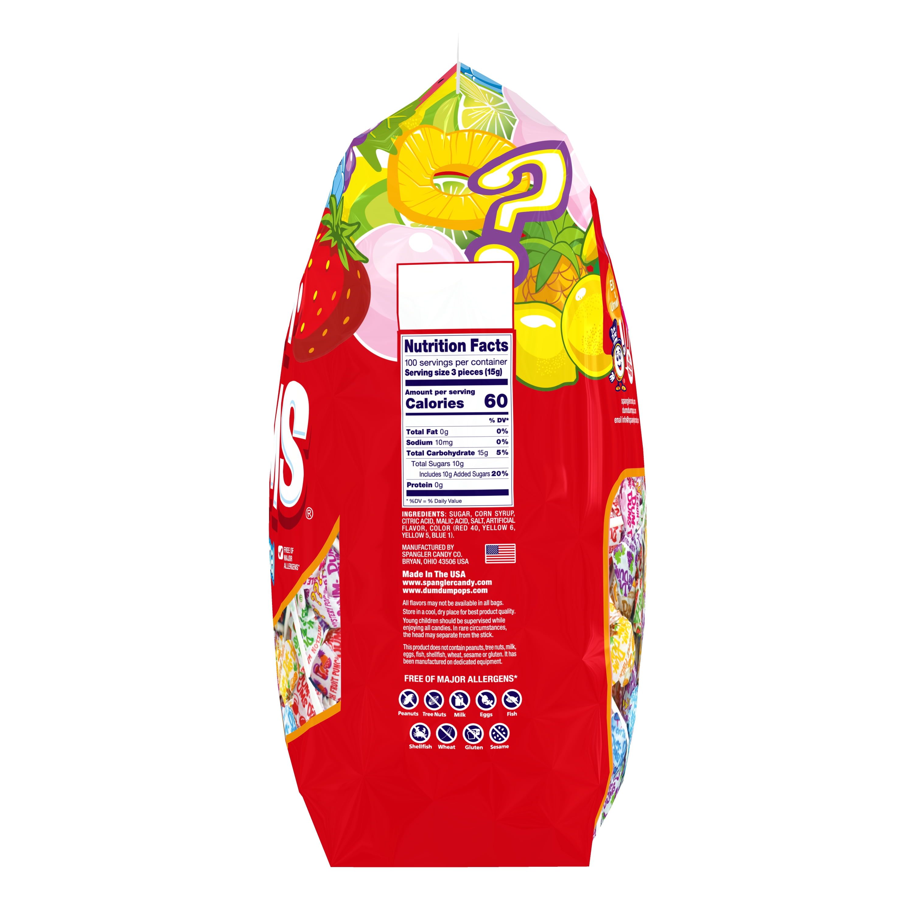 (6 pack) Dum Dums Original Flavor Mix Lollipops & Suckers, Assorted Hard Candy, Party Candy, 300 Count, 51 oz Candy Bag