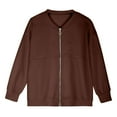 thumbnail image 5 of Womens Zipper Up Jackets Lightweight Casual No Hood Sweatshirts Coats with Pockets Ladies Solid Long Sleeve Fleece Lined Warm Jacket Sales Clearance, 5 of 5
