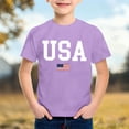 thumbnail image 2 of KHONTS 4th of July Shirts for Toddler Boys Girls Americans Flag USA T-Shirt Kids Patriotic Tee Tops,Size 2-12 Years Purple 110, 2 of 4