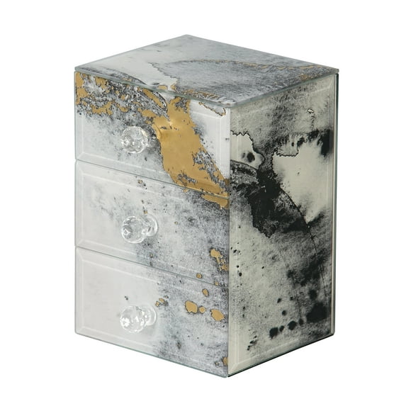 Mele and Co Maura Marbled Glass Jewelry Box