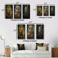 thumbnail image 4 of Designart "Magical and Wise Owl Portrait in the Forest II" Animals Owl Wall Art Set Of 3 - Owl Brown Gallery Wall Set For Home Decor, 4 of 6