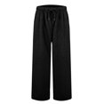 thumbnail image 4 of Women's Fashion Plush Casual Pants Solid Color Loose Comfortable Plush Warm Trousers for Soft and Cozy Everyday Wear,Black,3XL, 4 of 8