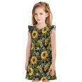 thumbnail image 1 of Fotbe Sunflowers Vestido de Dormir para Niñas de 3 a 10 Años, Mangas Cortas, Estilo Princesa, Pijama Camisón con Mangas Voladas-Medium, 1 of 6