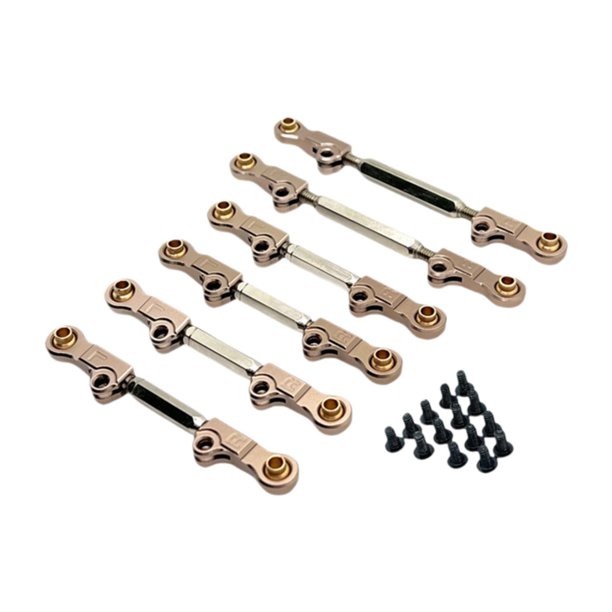 6 varillas de enlace de dirección RC, accesorio de varillas ajustables de metal, piezas de vehículos modelo RC, de metal para P73200 P73240 escala Champán