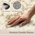 thumbnail image 6 of ODIKA Beige Vintage Farmhouse Botanical Scroll Border Pile Playroom Stain Resistant Low Profile for Dorm Room, Small Living Apartment, 6 of 7