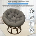 thumbnail image 2 of Topchances Papasan Chair Cushion, 47 inch Overstuffed Round Papasan Chair Cushion Only, Thicken Papasan Seat Cushion, Grey, 2 of 11